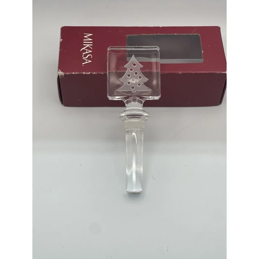 Mikasa Crystal Christmas Tree Bottle Stopper Holiday Accents T8601/900 Austria